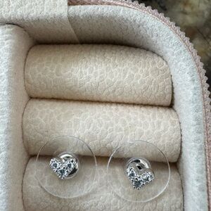 Silver Heart Stud Earrings